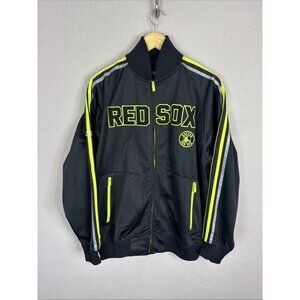 Boston Red Sox Track Jacket Mens M MLB‎ Neon Black Streetwear Stitches L